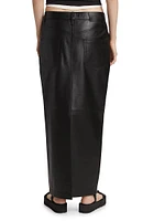 Leather Column Maxi Skirt