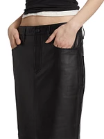 Leather Column Maxi Skirt