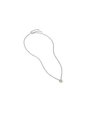 Cable Amulet Box Chain Slider Necklace With 18K Yellow Gold