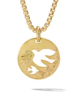 DY Elements Dove Pendant In 18K Yellow Gold With Diamonds