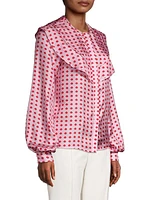 Simone Lips Print Ruffle Shirt