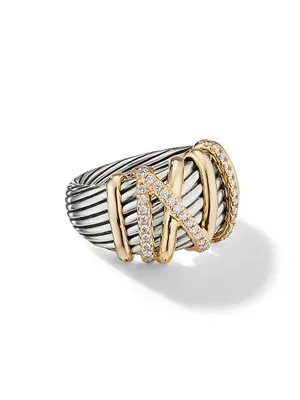 Helena Statement Ring with 18K Yellow Gold & Diamonds