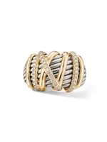 Helena Statement Ring with 18K Yellow Gold & Diamonds