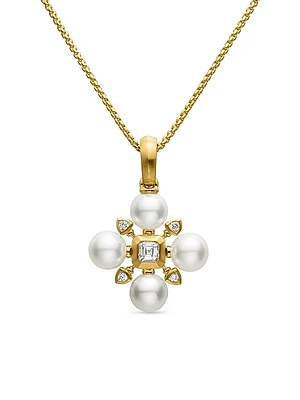 Renaissance Pearl Necklace in 18K Yellow Gold