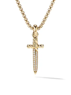 Petrvs Dagger Amulet In 18K Yellow Gold With Pavé Diamonds