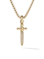 Petrvs Dagger Amulet In 18K Yellow Gold With Pavé Diamonds