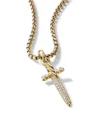Petrvs Dagger Amulet In 18K Yellow Gold With Pavé Diamonds
