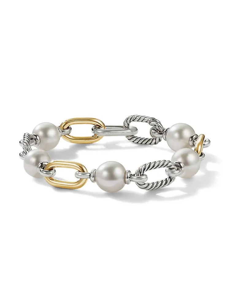 Madison 11-12MM Pearl Chain Bracelet With 18K Yellow Gold