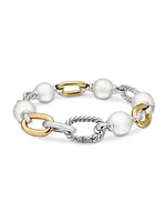 Madison 11-12MM Pearl Chain Bracelet with 18K Yellow Gold