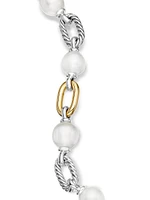 Madison 11-12MM Pearl Chain Bracelet with 18K Yellow Gold