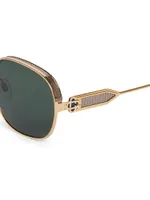 Futuro Optimisto 58MM Stainless Steel Square Sunglasses