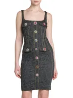 Sleeveless Quilted & Bead-Embellished Dress