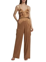 Nazanin Silk-Blend Cargo Pants