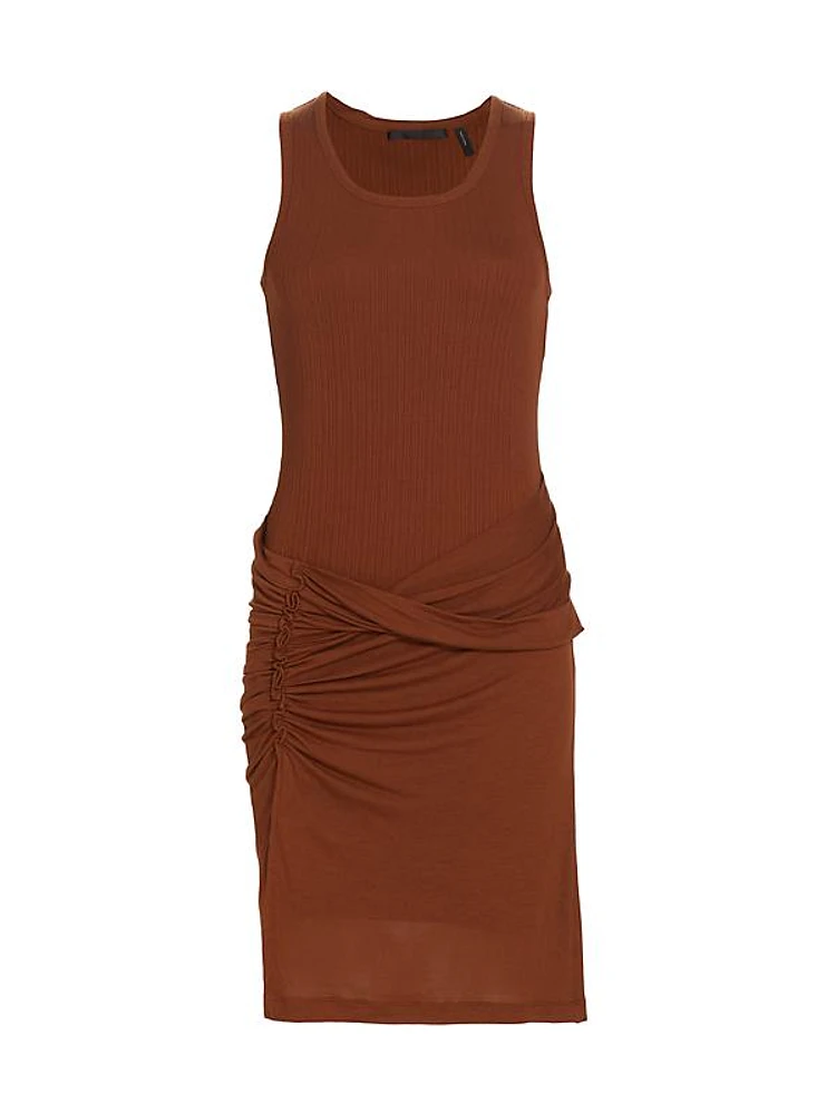 Mix Media Draped Minidress