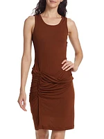 Mix Media Draped Minidress