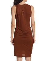 Mix Media Draped Minidress