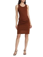 Mix Media Draped Minidress