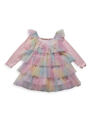 Baby Girl's, Little Girl's & Daisy Ombré Layered Dress