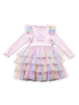 Baby Girl's, Little Girl's & Embellished Star Frill Layered Tutu Dress