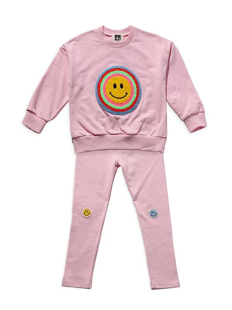 Baby Girl's, Little Girl's & Girl's Smiley Sweatsuit