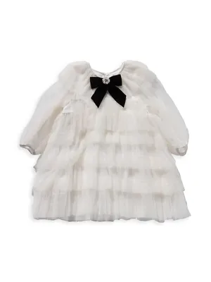 Little Girl's & Bow-Accented Layered Dress