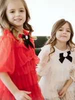 Little Girl's & Bow-Accented Layered Dress