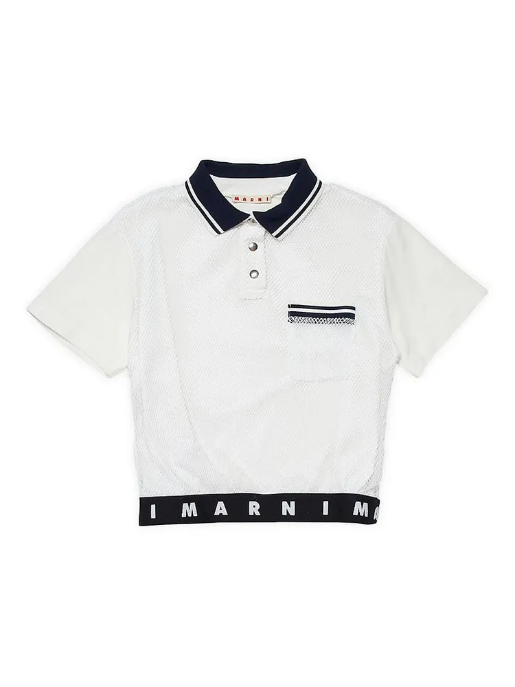 Little Girl's & Logo Tape Polo Shirt