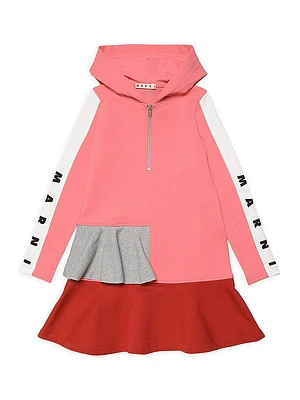 Little Girl's & Colorblocked Sweatshirt Dress