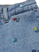 Little Girl's & Girl's Logo Patch & Embellished Jeans