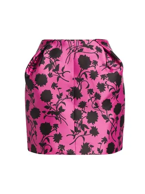 Silhouette Floral Ruched Miniskirt