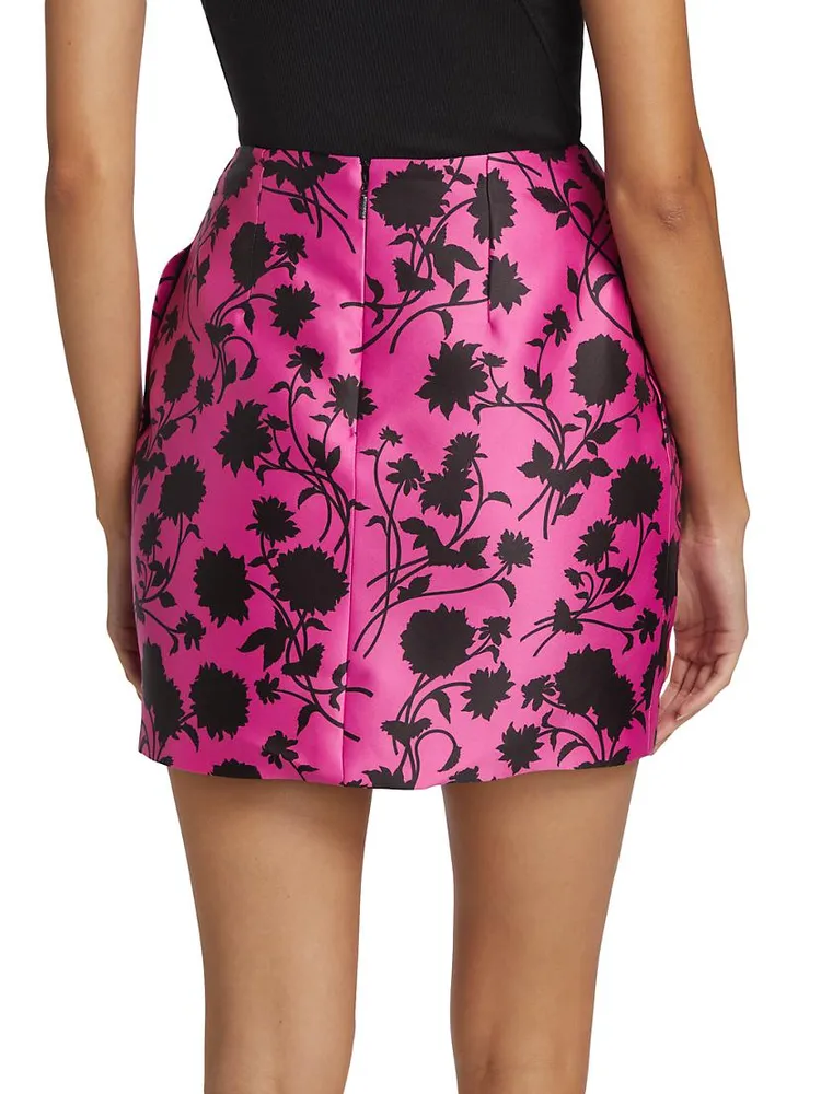 Silhouette Floral Ruched Miniskirt