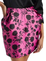Silhouette Floral Ruched Miniskirt