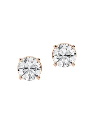 14K Rose Gold & 6 TCW Lab-Grown Diamond Stud Earrings