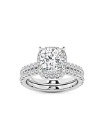 14K White Gold & 3.75 TCW Lab-Grown Diamond 2-Piece Wedding Ring Set