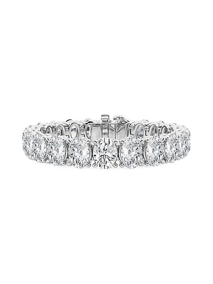 14K White Gold & 50.14 TCW Lab-Grown Diamond Tennis Bracelet