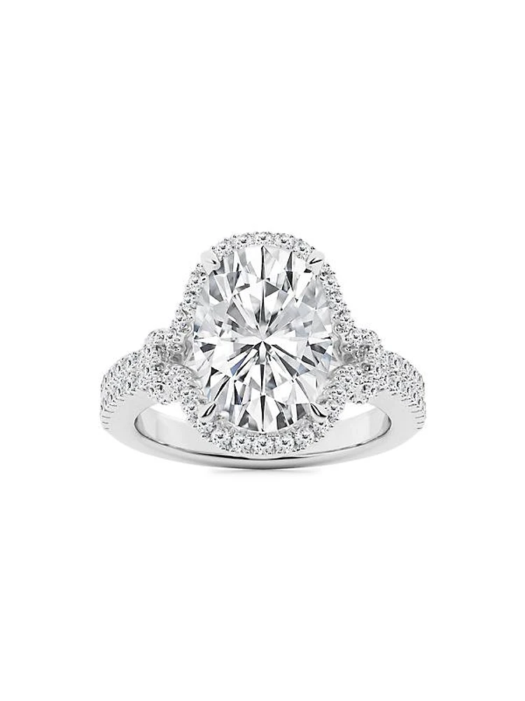 18K White Gold & 3.6 TCW Lab-Grown Diamond Engagement Ring