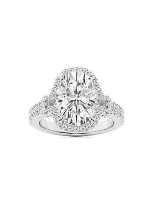 18K White Gold & 3.6 TCW Lab-Grown Diamond Engagement Ring