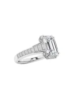 18K White Gold & 3.8 TCW Lab-Grown Diamond Engagement Ring