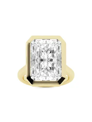 18K Yellow Gold & 13 TCW Lab-Grown Diamond Solitaire Engagement Ring