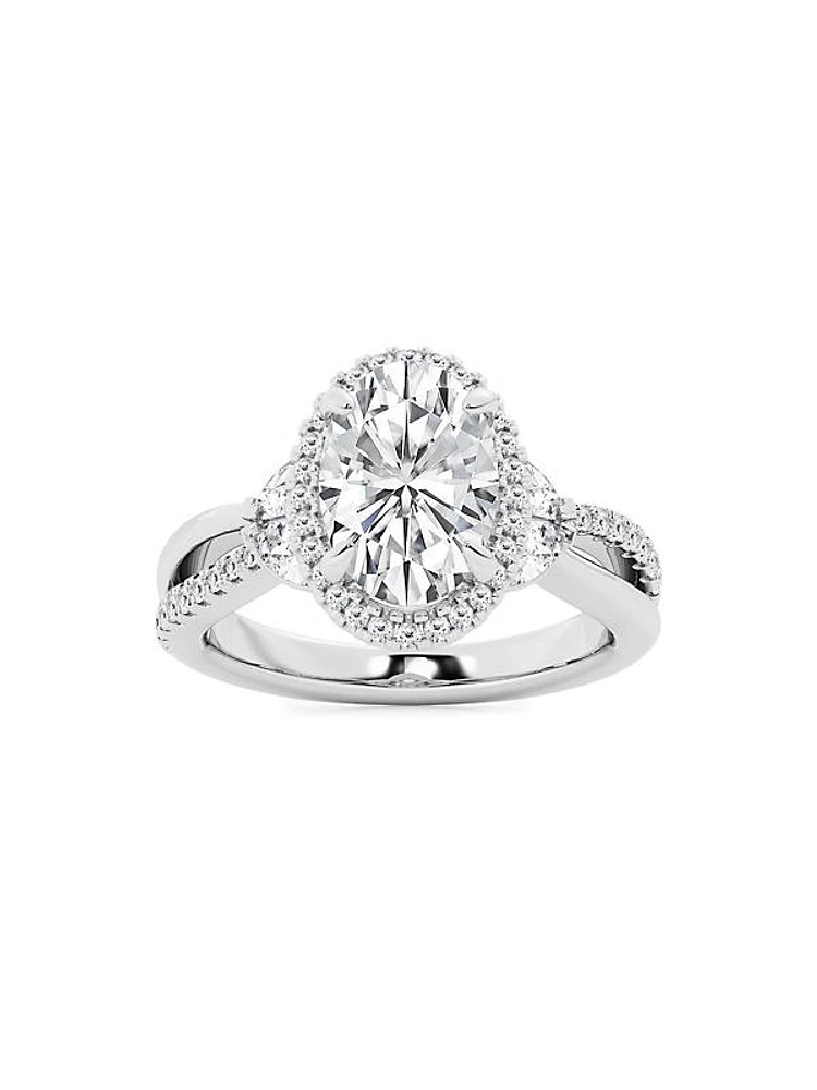 14K White Gold & 3.2 TCW Lab-Grown Diamond Engagement Ring