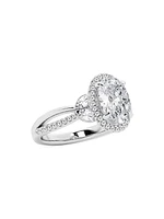 14K White Gold & 3.2 TCW Lab-Grown Diamond Engagement Ring