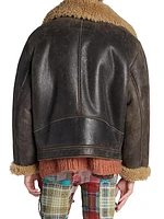 Liana Shearling-Trimmed Leather Jacket