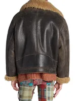 Liana Shearling-Trimmed Leather Jacket