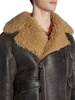 Liana Shearling-Trimmed Leather Jacket