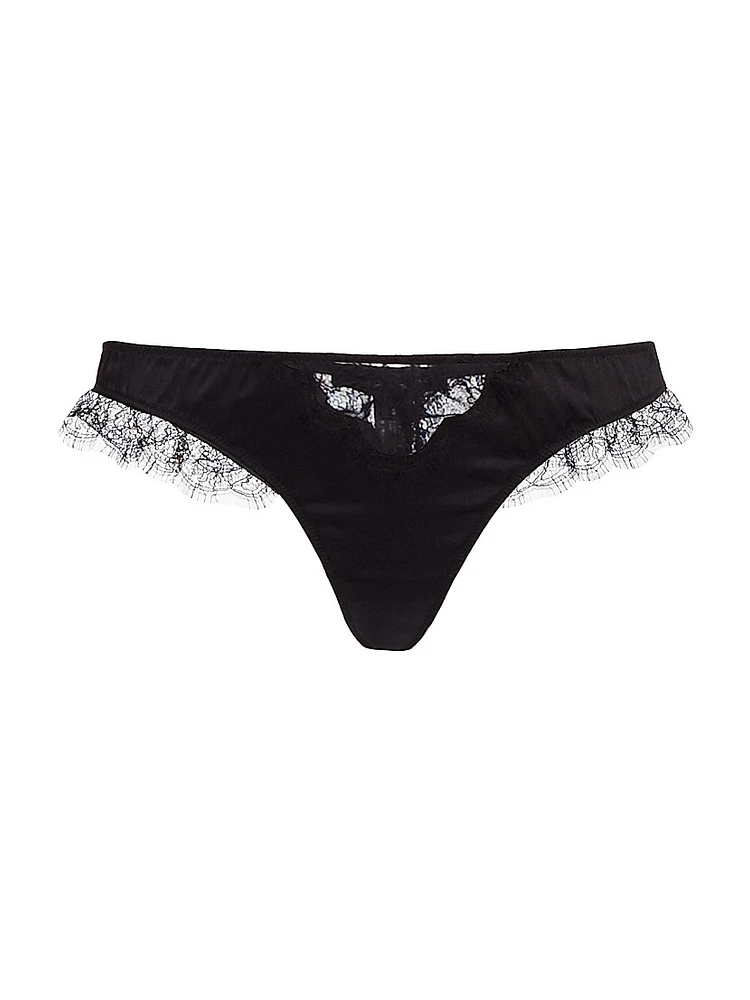 Lace Inset Thong