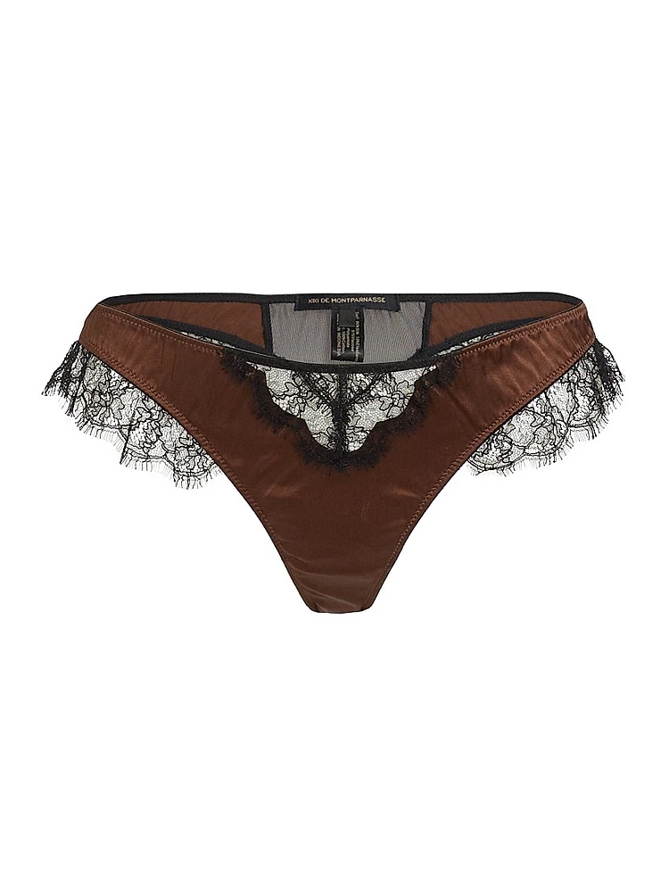Lace Inset Thong