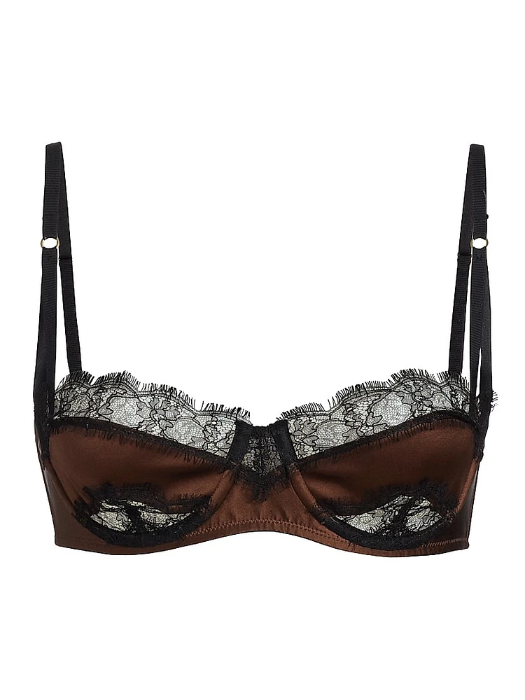 Lace Inset Balconette Bra