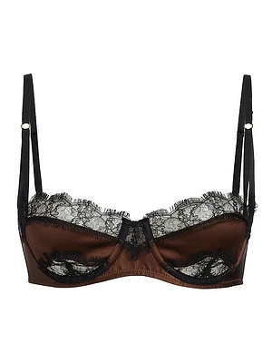 Lace Inset Balconette Bra