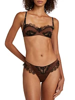 Lace Inset Balconette Bra