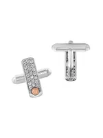 COLLECTION 18K Yellow Gold, 925 Sterling Silver & White Sapphire Cufflinks